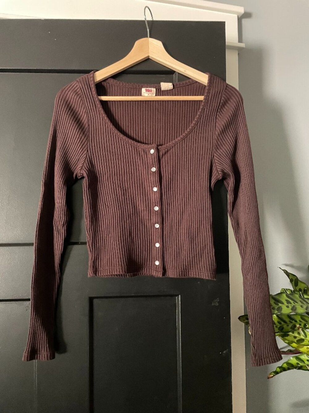 Levi's Brown Scoop Neck Sweater, Small
